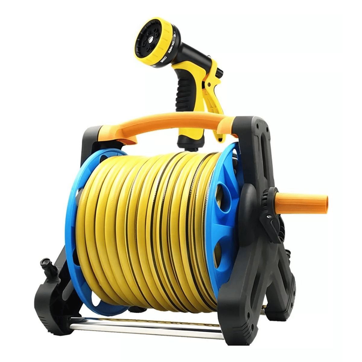 LINE - Manguera Retráctil Carrete Pulverizador Accesorio Jardín Color Negro