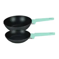 KITCHENWARE - SET SARTEN 18 + WOK 22 CMS COLOR TURQUESA