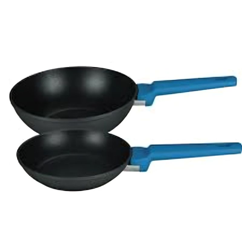 KITCHENWARE - SET SARTEN 18 + WOK 22 CMS COLOR AZUL