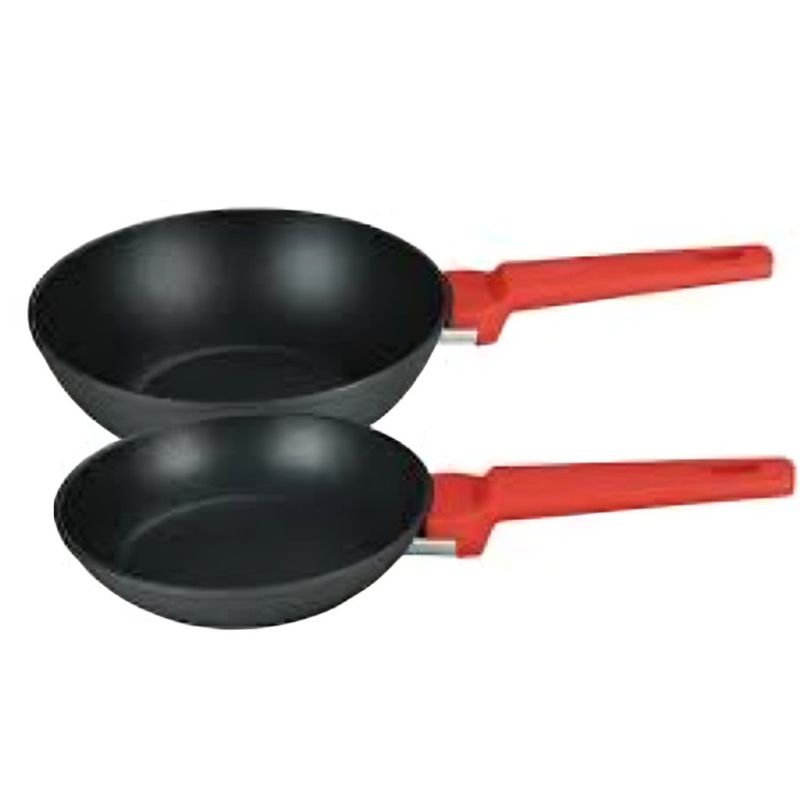 KITCHENWARE - SET SARTEN 18 + WOK 22 CMS COLOR ROJO