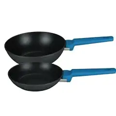 KITCHENWARE - SET SARTEN 18 + WOK 22 CMS COLOR AZUL