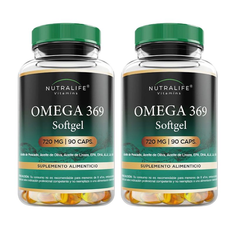 NUTRALIFE - Triple Omega 369  Lf  180 SofGels 2x90. Epa/ Dha / LA