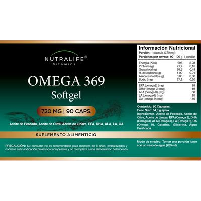 Imagen 2 del producto Triple Omega 369 Lf 270 SofGels 3x90. Epa/ Dha / LA