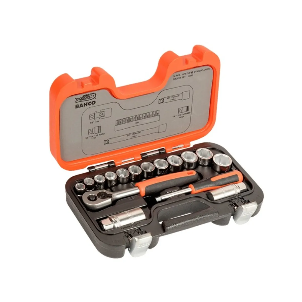 BAHCO - JUEGO DE DADOS DE 3/8 34 PZAS BAHCO S330