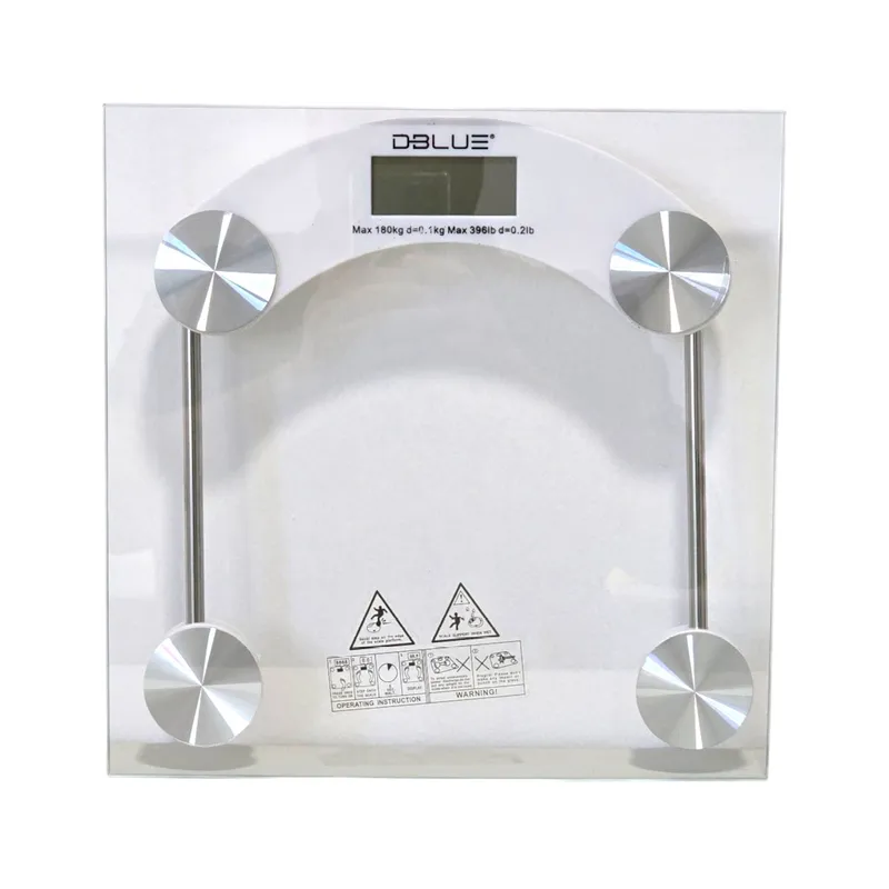 DBLUE - Balanza Digital de Baño Vidrio Templado Dblue Cuadrada