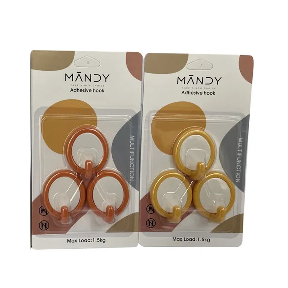 GENERICO - SET DE 3 GANCHOS AUTO ADHESIVOS REDONDOS