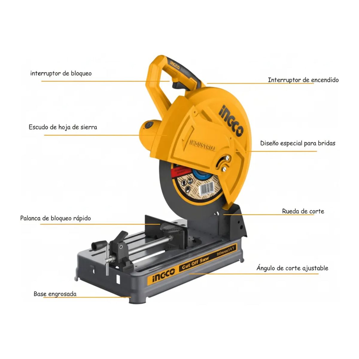 INGCO - Tronzadora Electrica Ingco 14 Pulgadas 2400w 355mm Cos243558
