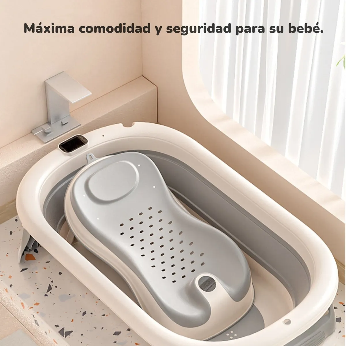 LUBABYCAS - Bañera Con Respaldo De Ducha Comfort Café LuBabycas