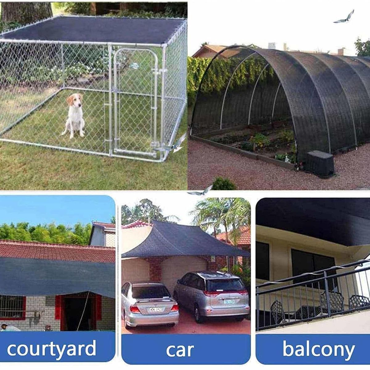 KUANGYE - Toldo Vela Terraza 5x3 Metros Lona Sombreadora Toldo Jardin