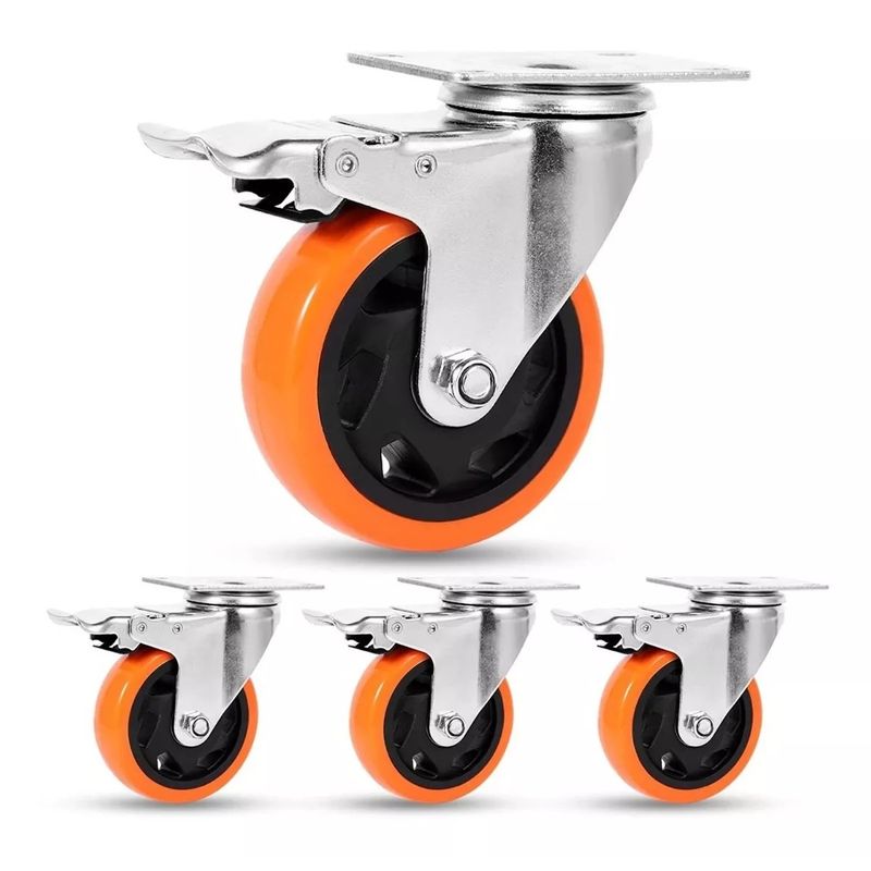 KUANGYE - Pack 4 Ruedas Para Carro O Mueble 4 Pulgs. Soporta 450 Kg