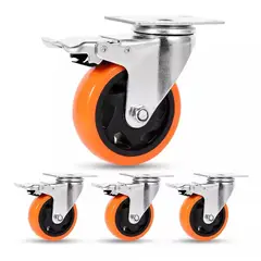 KUANGYE - Pack 4 Ruedas Para Carro O Mueble 4 Pulgs. Soporta 450 Kg