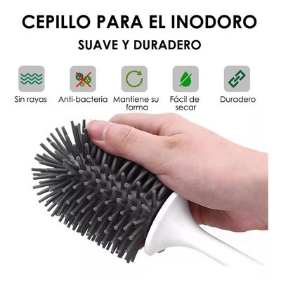 Imagen 2 del producto Escobilla De Limpieza De Baño De Silicona Con Soporte
