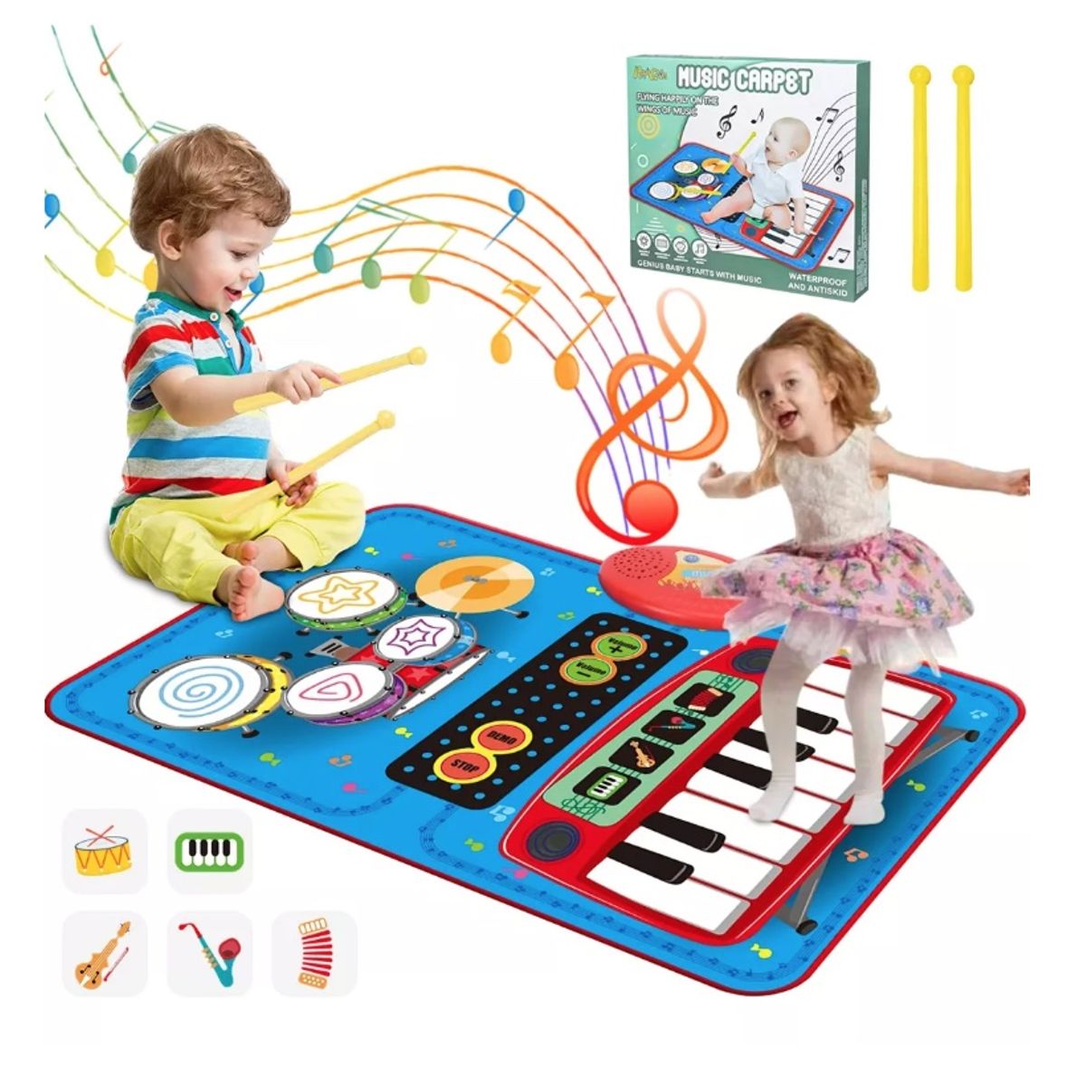GENERICO - Alfombra Musical Piano Y Tambor Niños