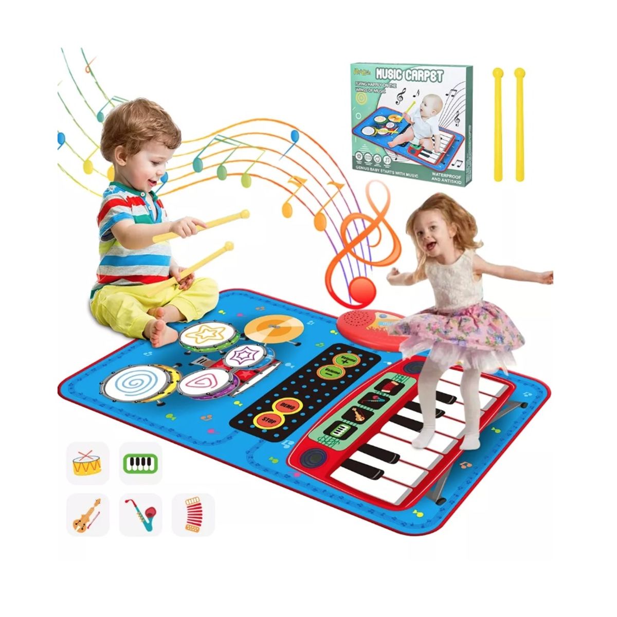 GENERICO - Alfombra Musical Piano Y Tambor Niños
