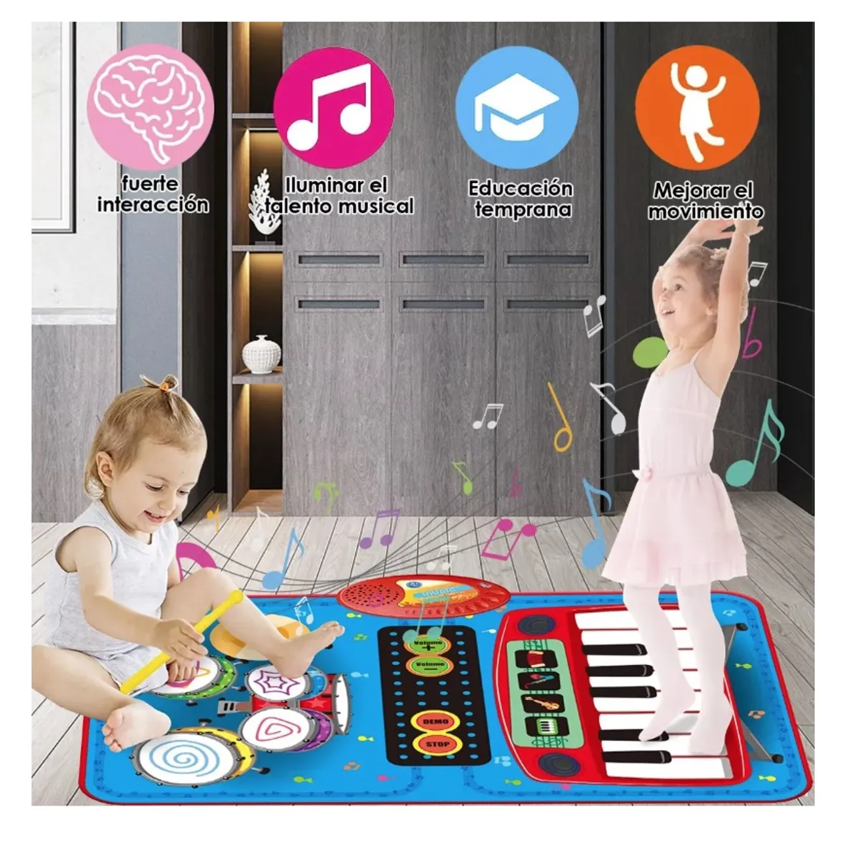 GENERICO - Alfombra Musical Piano Y Tambor Niños