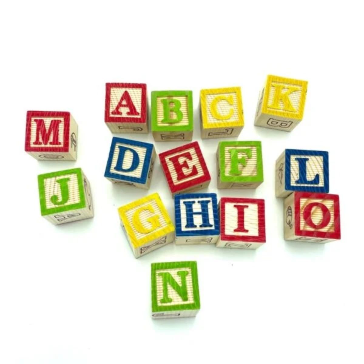 OEM - Cubo De Madera 27 Piezas Juguete Didactico Letras Y Numero