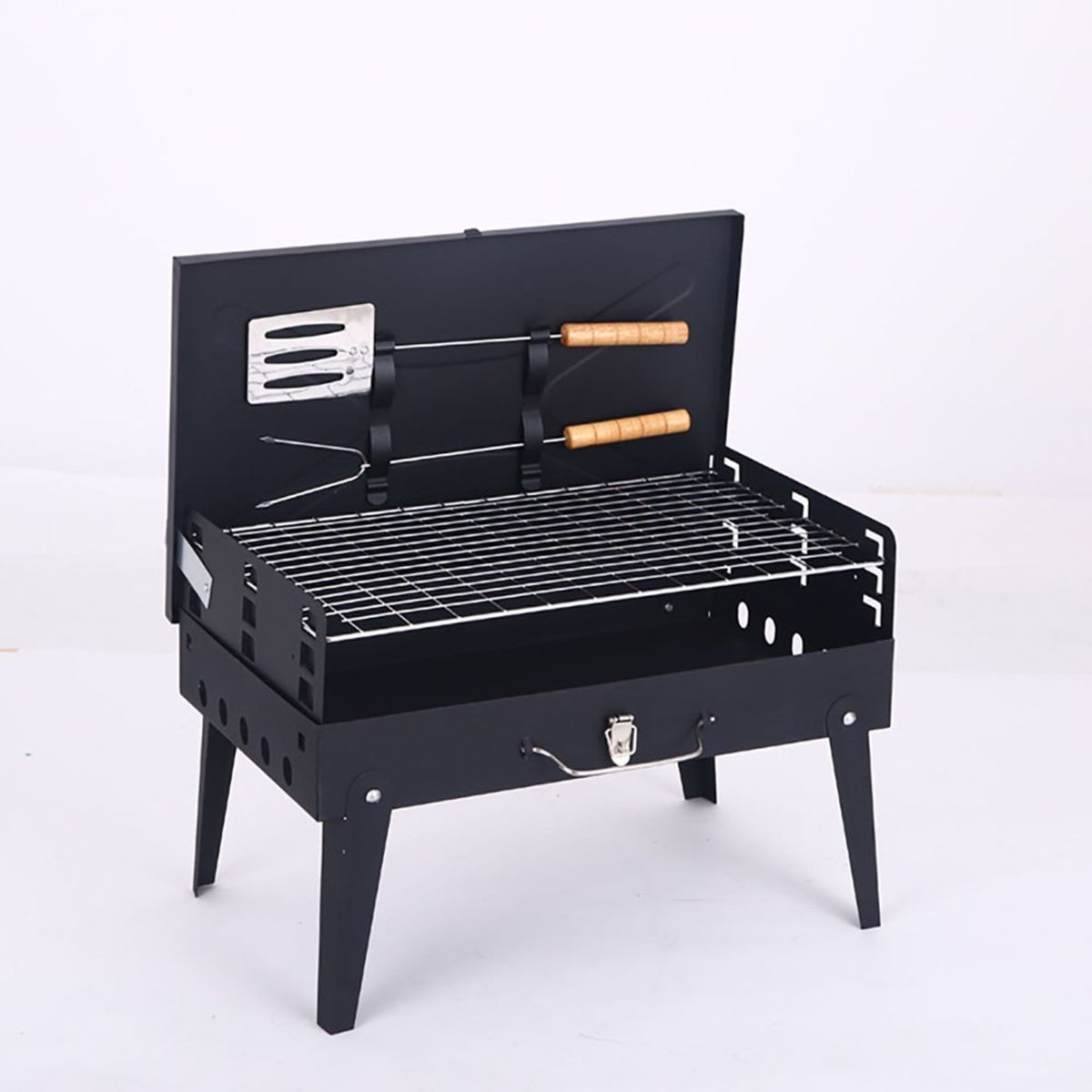 MUNDO MAGIA - Parrilla Asador De Carbón Plegable Mini Portátil Aire Libre