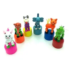 GENERICO - Set 2 Desvanecedor Animal Juguete de Madera Colores