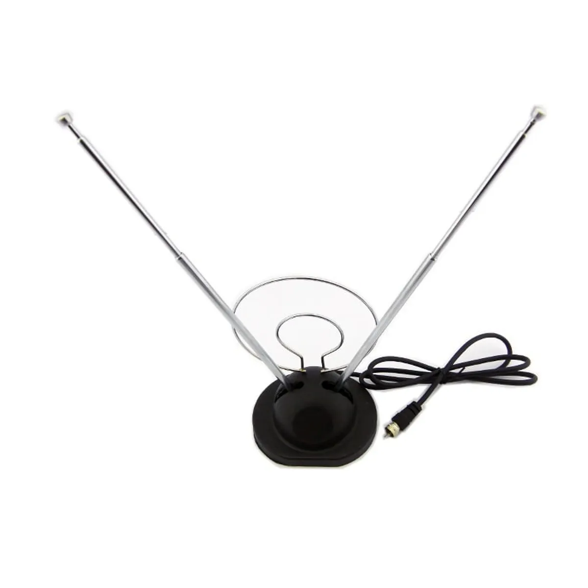 GENERICO - Antena Para Tv Coaxial Doble Aro De 60cm Con Cable De 98cm
