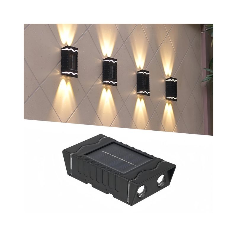 GENERICO - Mini Foco Muro Aplique Led Solar De Pared Iluminacion Set 4