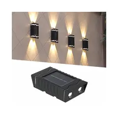 GENERICO - Mini Foco Muro Aplique Led Solar De Pared Iluminacion Set 4