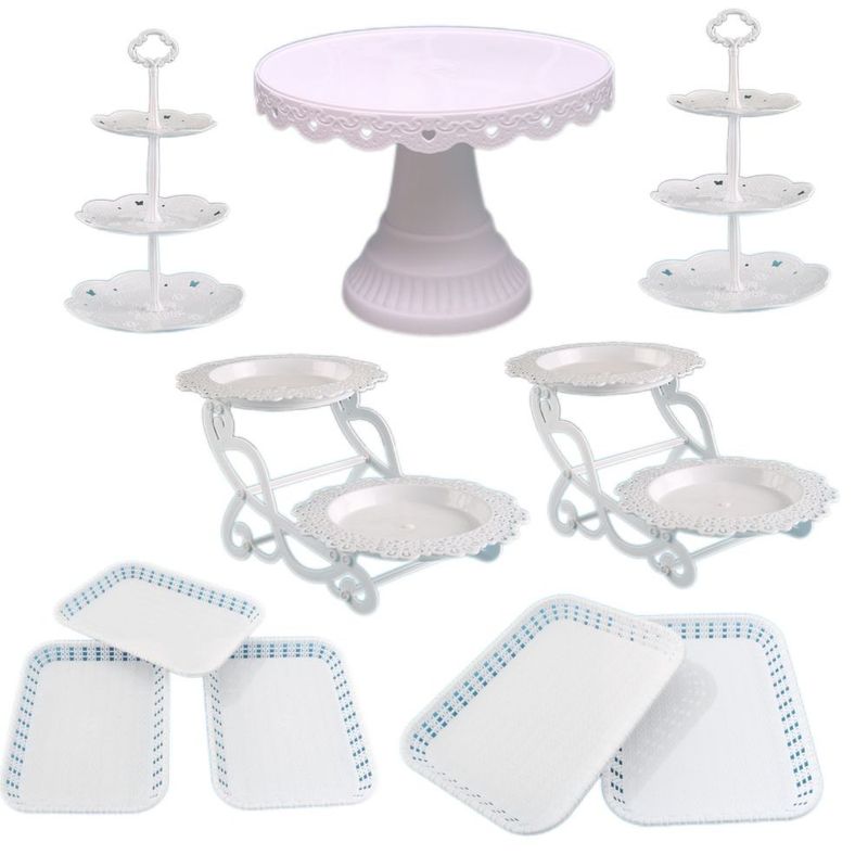 MUNDO MAGIA - Porta Torta Cupcake Queques Pasteles Y Donas Set 10 Piezas