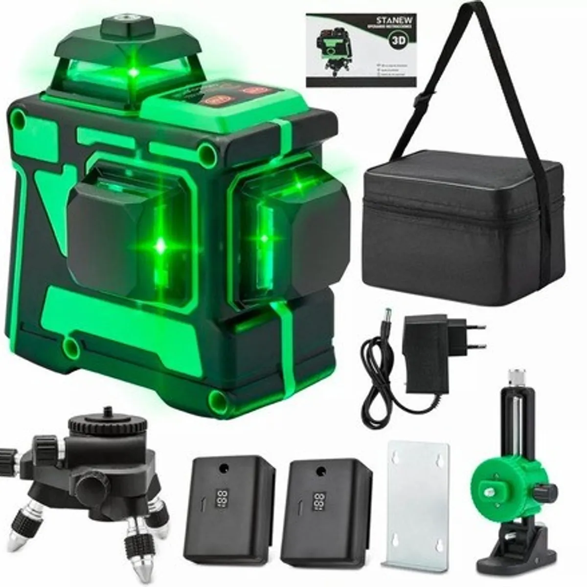 MUNDO MAGIA - Láser Nivel Herramienta Vertical Líneas Horizon 3d 12 Líneas