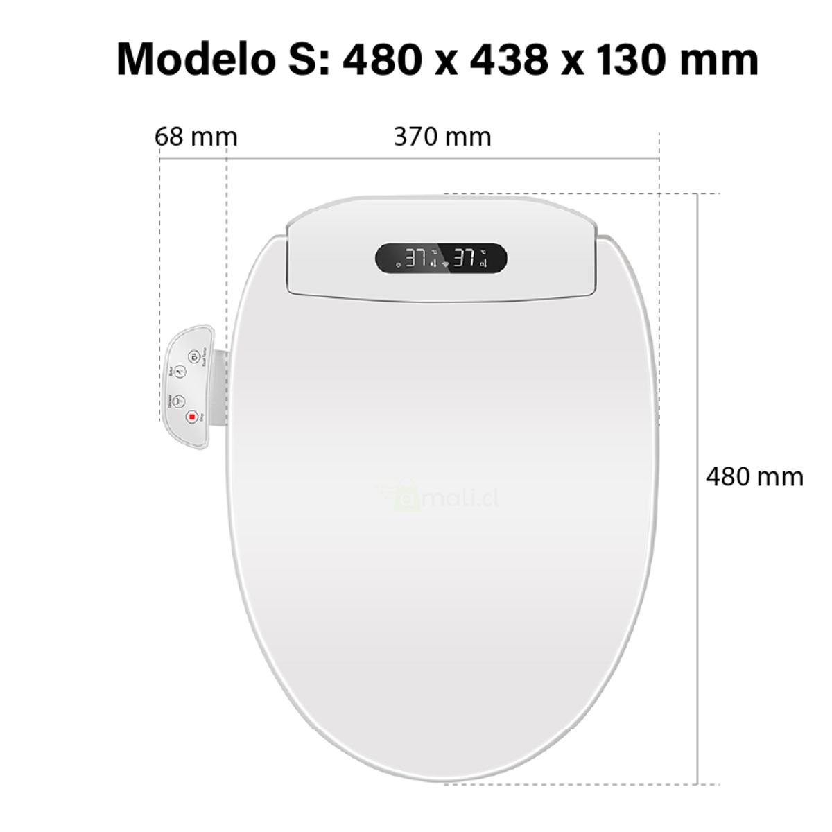 BE BLU - Tapa de Inodoro Inteligente BLU105 S White Bidet Baño Japonés