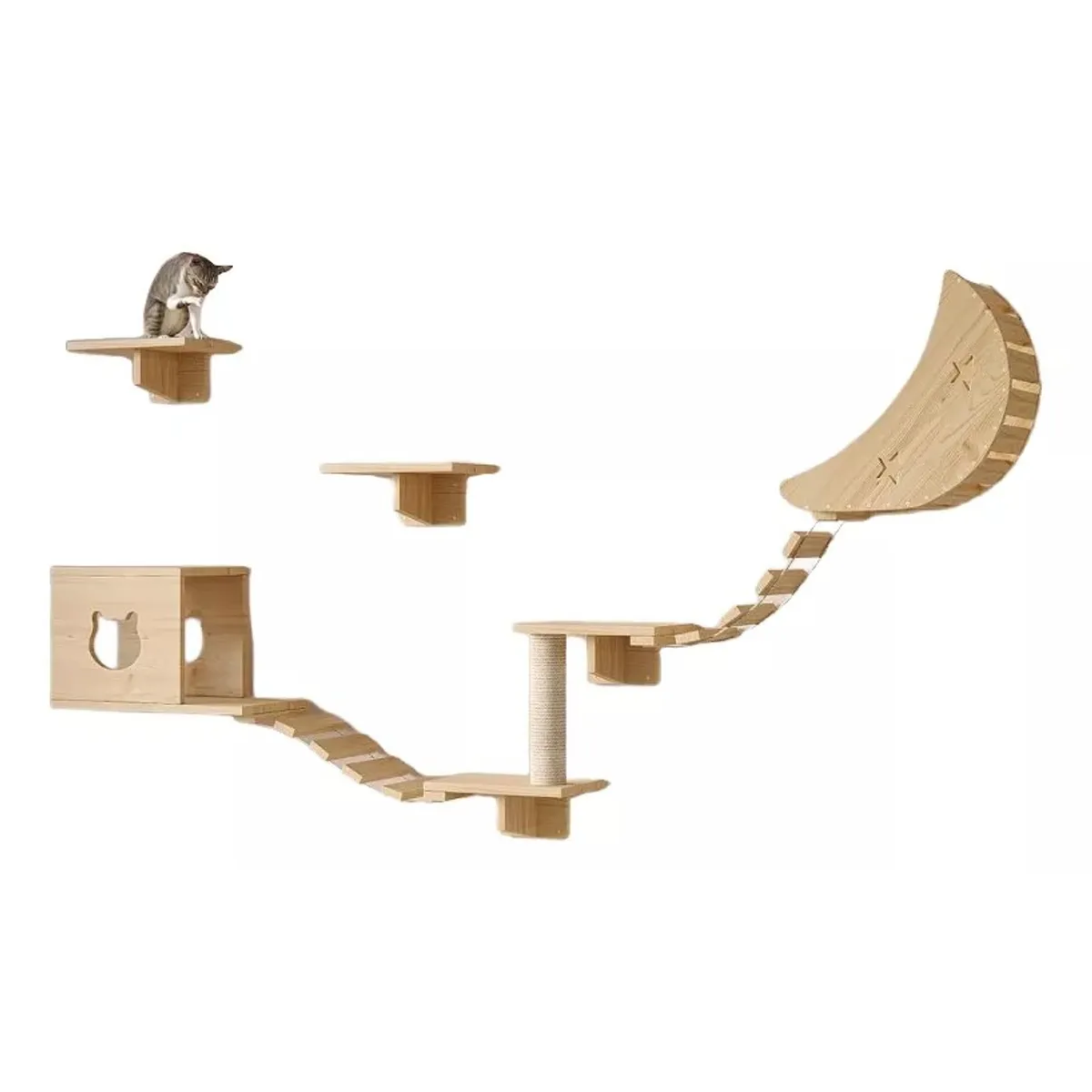 MUNDO MAGIA - Rascador Con Hamaca Para Gatos Muebles De Pared