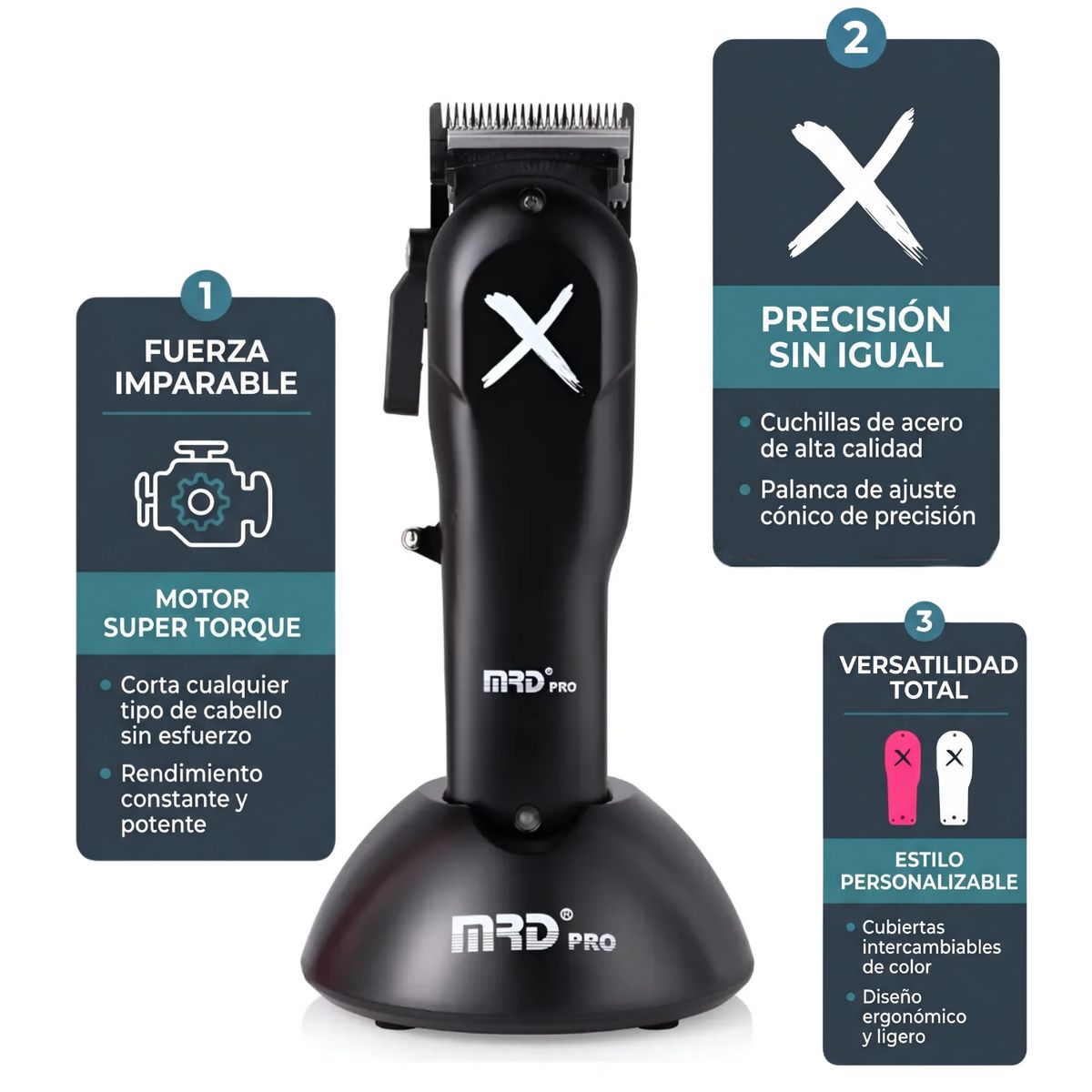 GENERICO - Cortadora De Pelo Mrd Professional Clipper Color Rotativo