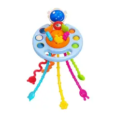 GENERICO - SONAJERO SENSORIAL DE SILICONA MONTESSORI ASTRONAUTA