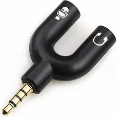 MUNDO MAGIA - Splitter Adaptador 35mm Audio Separa Microfono Audifono Pc