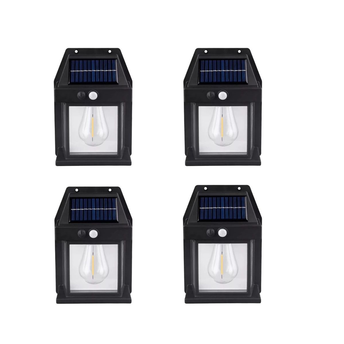 GENERICO - Pack 4 Aplique Lampara De Pared Solar Foco Con Sensor