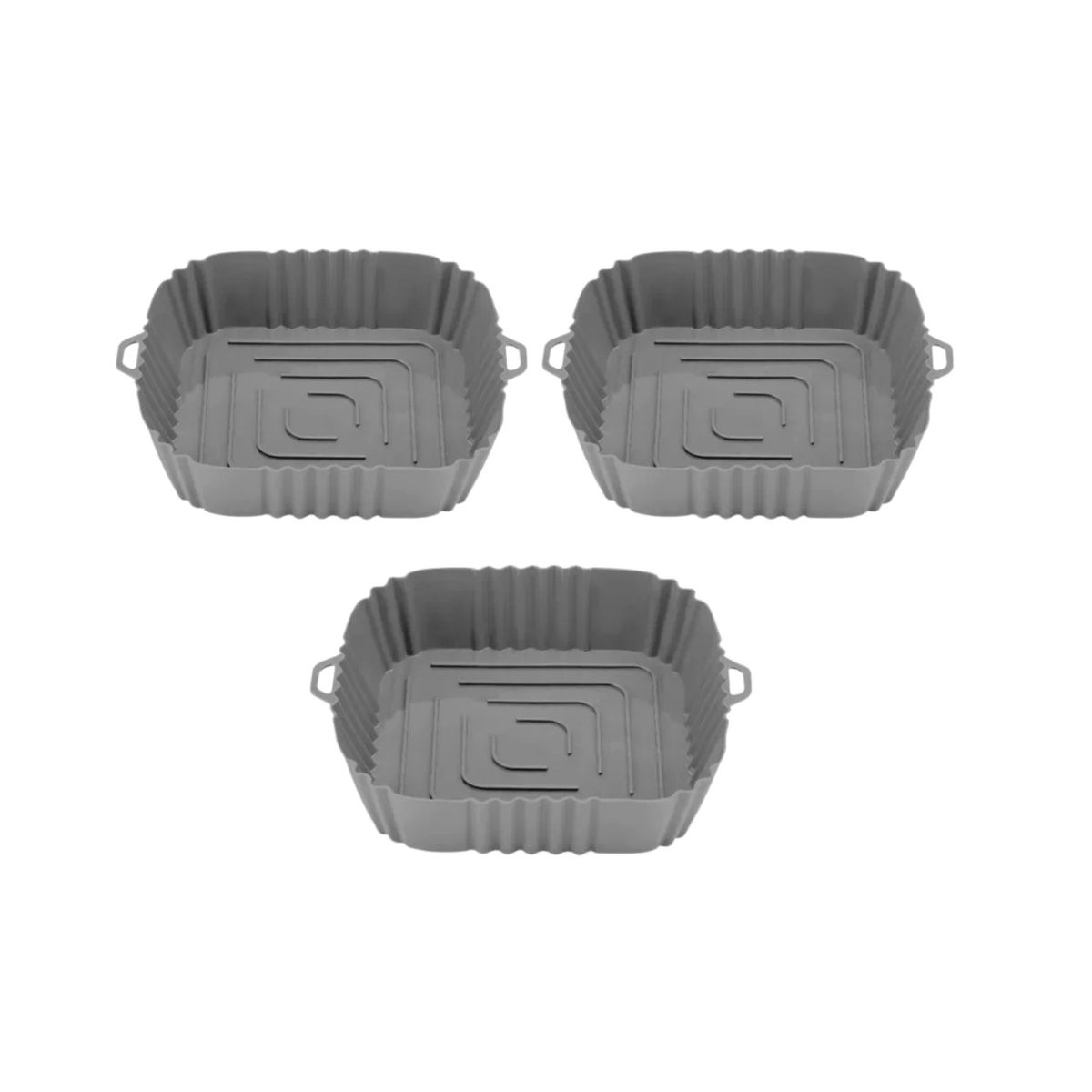 GENERICO - Pack 3 Bandejas Silicona Para Airfryer Freidora Aire