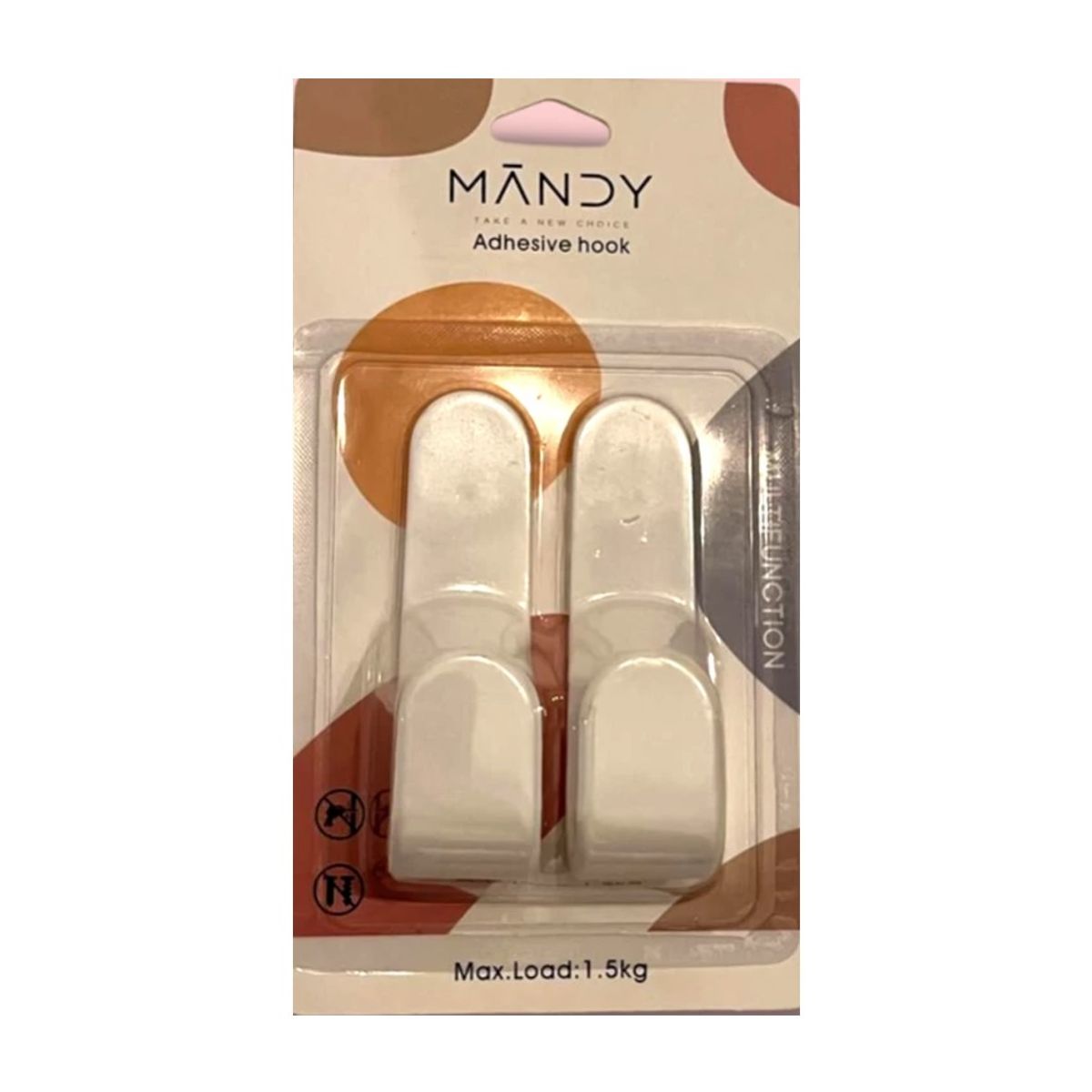 GENERICO - SET 2 GANCHOS PARA COLGAR ADHESIVOS