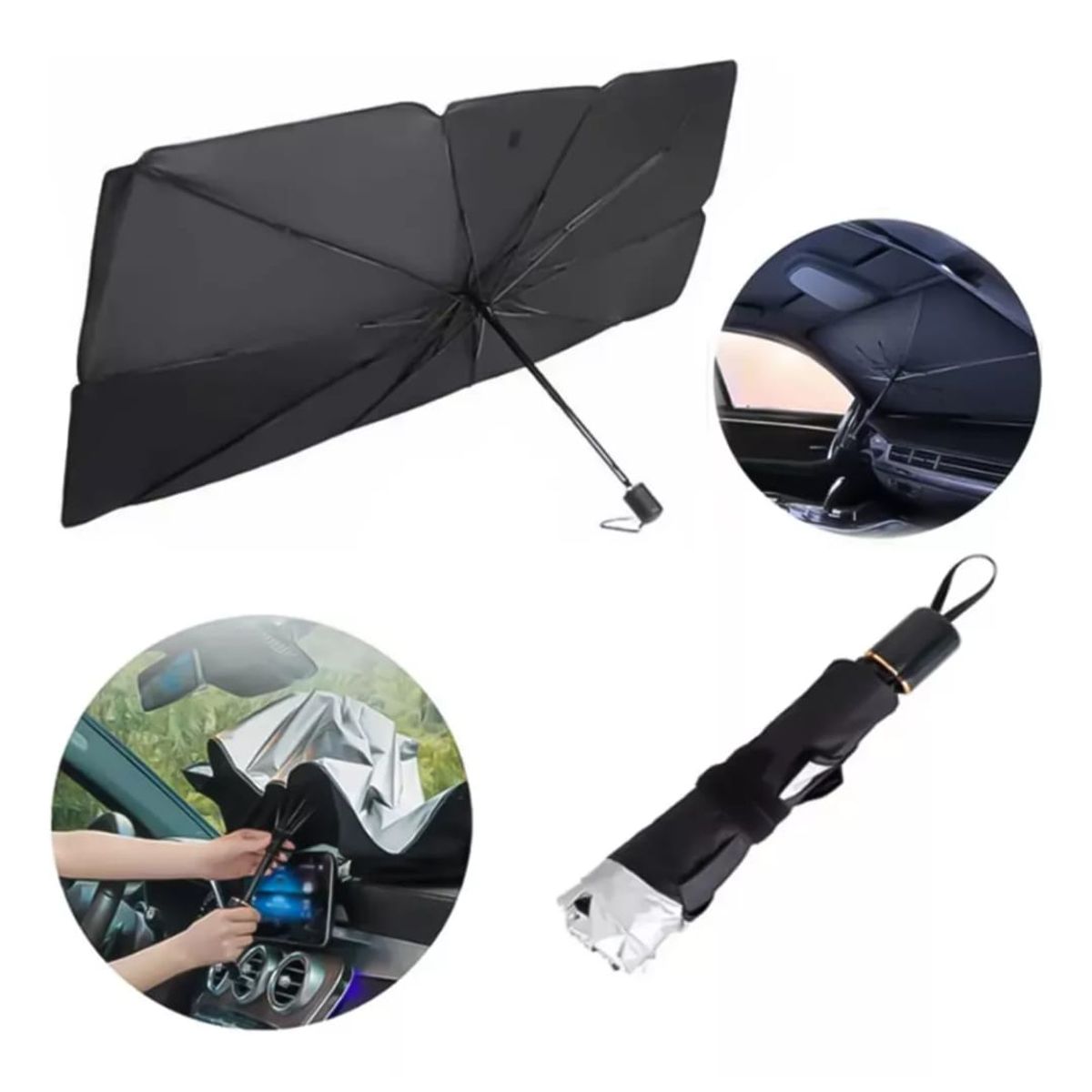 GENERICO - Parasol De Auto Quitasol De Parabrisa Tipo Sombrilla