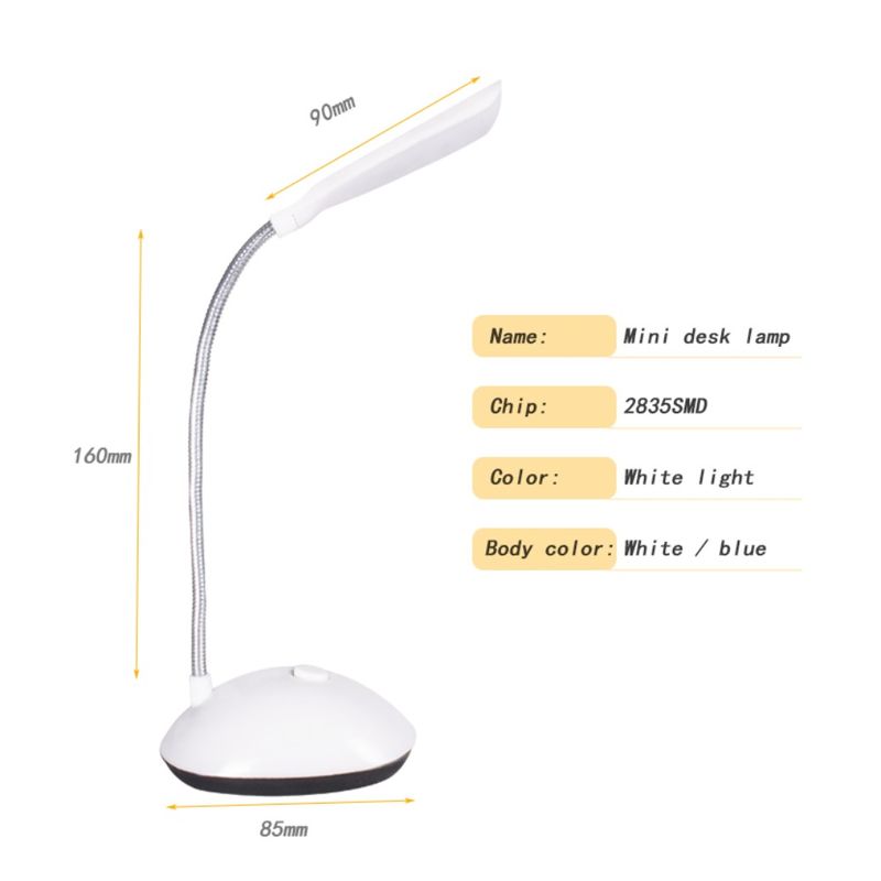 GENERICO - Lámpara Led Flexible Escritorio Mesa Estudio A PILA