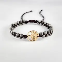RITO DE LUNA - Pulsera Jaspe Picasso árbol de la vida