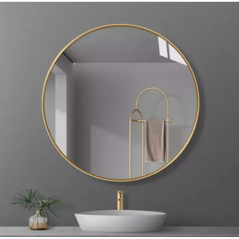 PREMIUM - Espejo Decorativo Redondo De Lujo 70cm De Alta Definición Dorado
