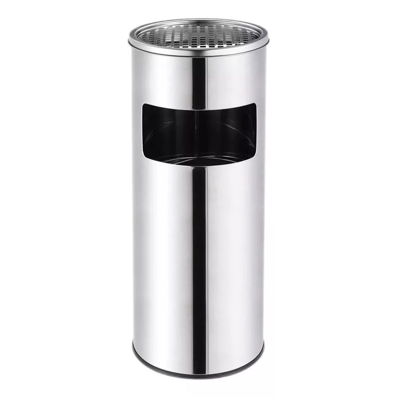 MUNDO MAGIA - Basurero Cenicero Circular Acero Inox 18 Litros