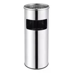 MUNDO MAGIA - Basurero Cenicero Circular Acero Inox 18 Litros