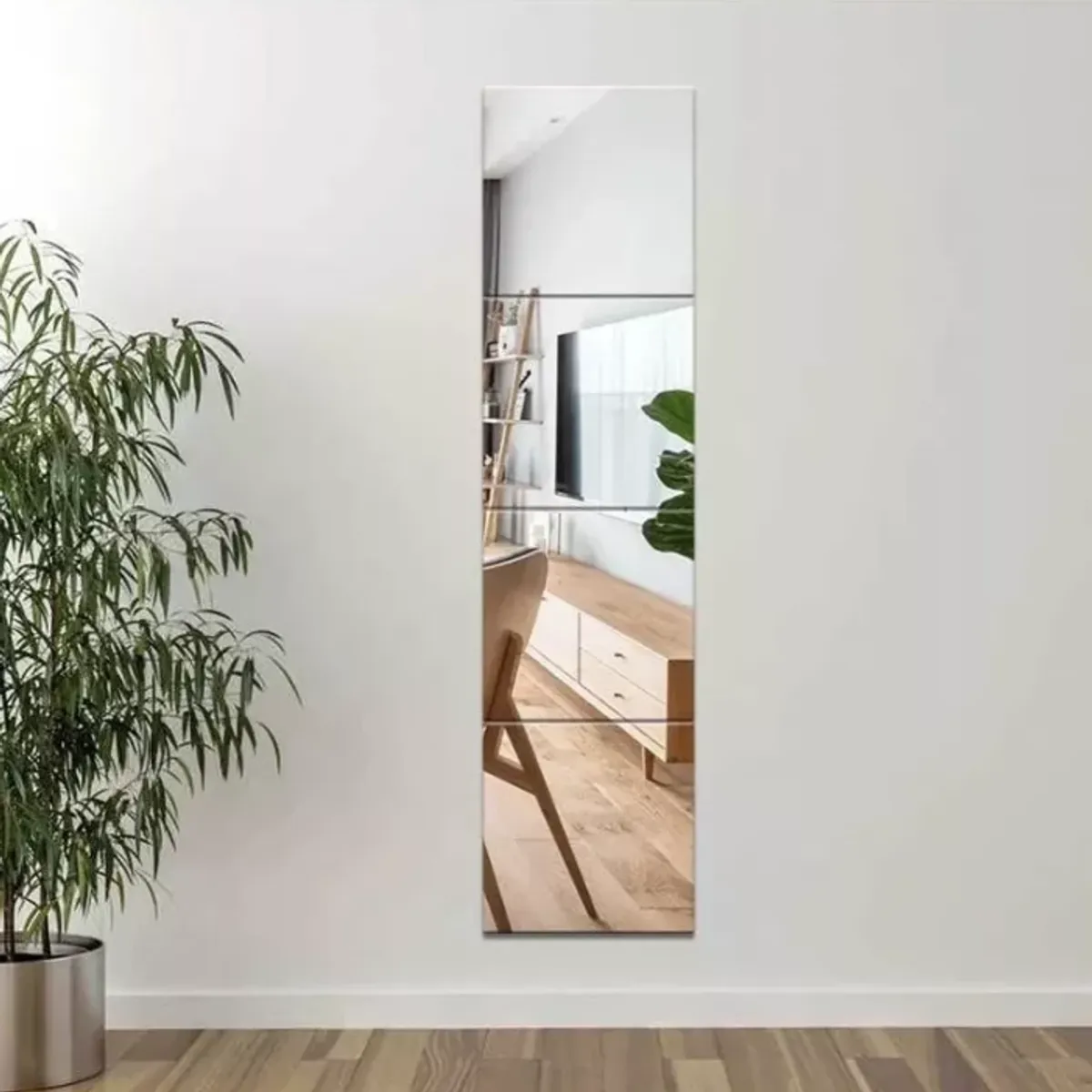 PREMIUM - Espejo Decorativo Pared Set 4 Un de 35x35cm Cuerpo Completo 35x140cm