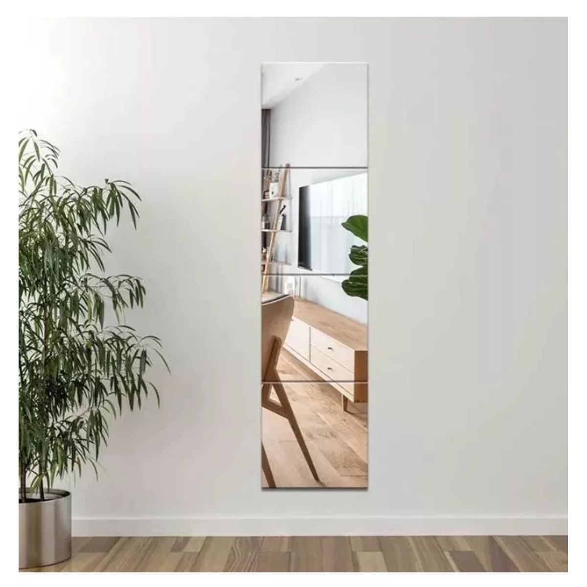 PREMIUM - Espejo Decorativo Pared Set 4 Un de 35x35cm Cuerpo Completo 35x140cm