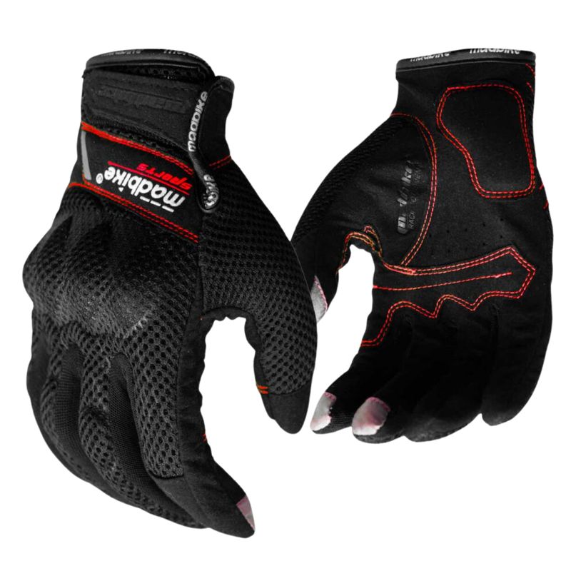 MADBIKE - Guantes Para Moto Verano Protección Y Touch Madbike Rojo