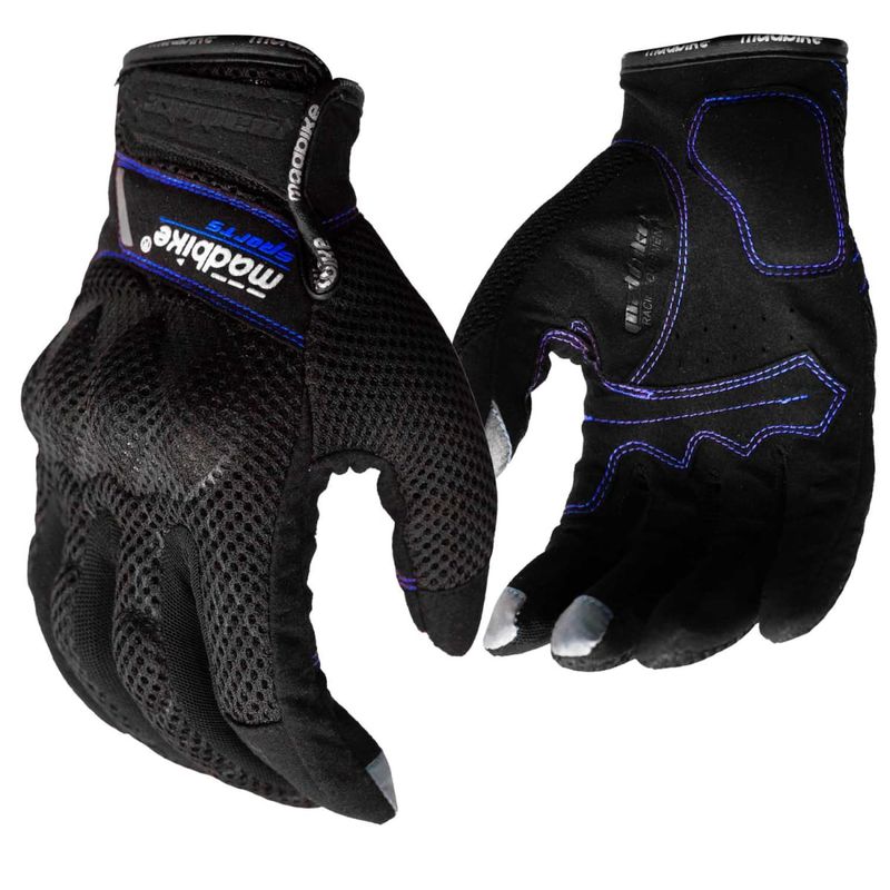 MADBIKE - Guantes Para Moto Verano Protección Y Touch Madbike Azul