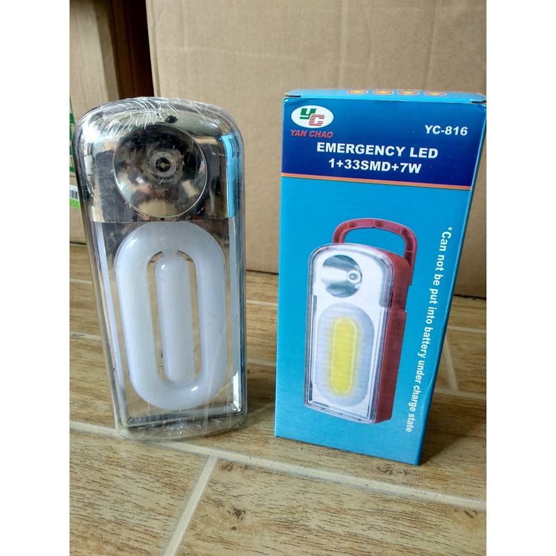 GENERICO - Lampara recargable de emergencia luz LED Y Linterna