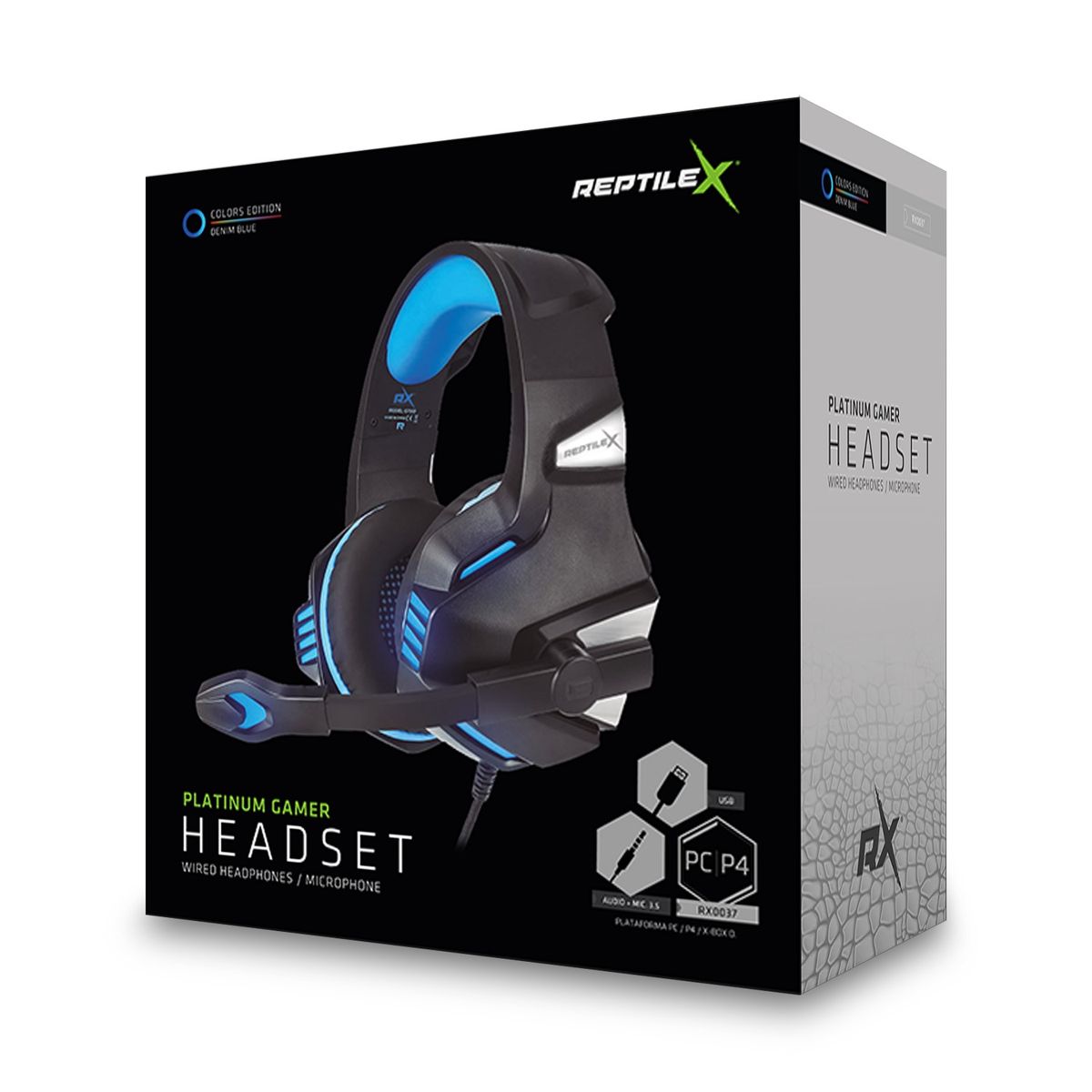 REPTILEX - Audífonos Gamer Platinum Reptilex Rx0037 Azul
