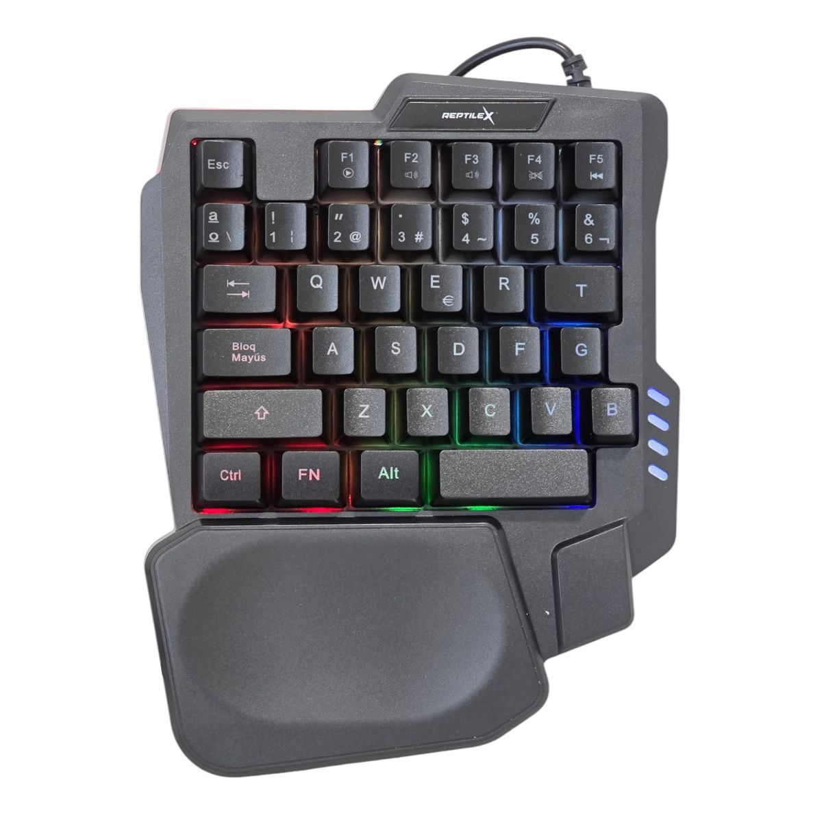 REPTILEX - Teclado Gamer Retroiluminado Reptilex Una Mano Rx0056