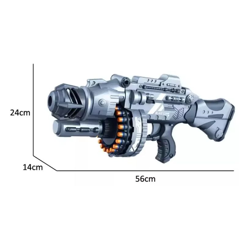 PREMIUM - Pistola Juguete Tipo Nerf Metralleta Automatica 40 Dardos