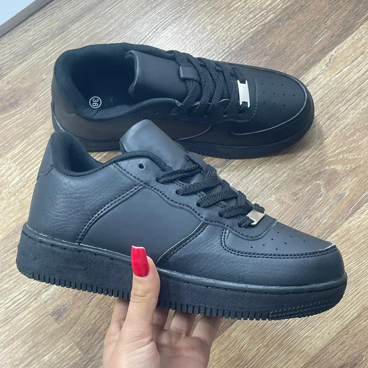 CARBIN - Zapatillas Negras Escolares para hombre y mujer